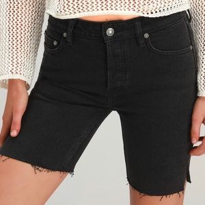 Free People Black Jean Shorts